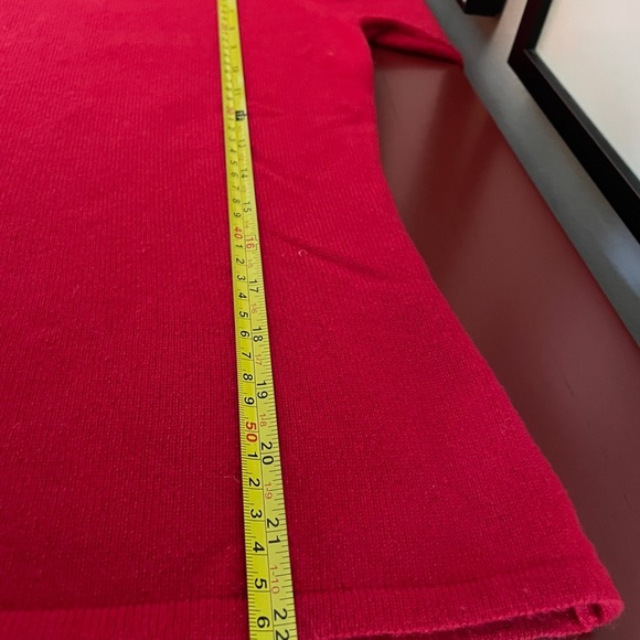 J. McLaughlin Bold Red Cashmere Cowl-neck Sweater - Size S - w/minor holes! - Picture 12 of 15